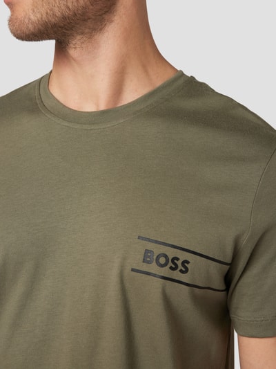 BOSS T-shirt z nadrukiem z logo Oliwkowy 3