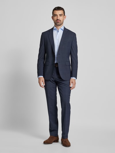 BOSS Slim fit pantalon met persplooien, model 'Lenon' Marineblauw - 1