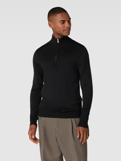 Matinique Gebreide pullover met schipperskraag, model 'Amason' Zwart - 4