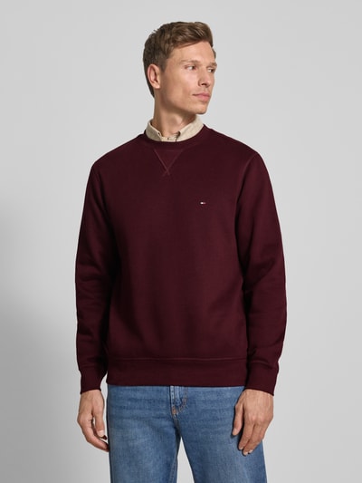 Tommy Hilfiger Regular Fit Sweatshirt Baumwoll-Mix Bordeaux 4