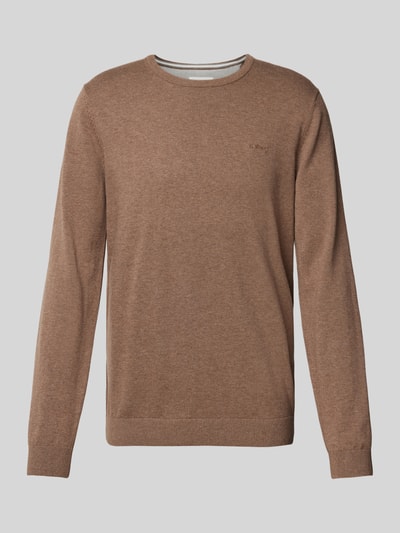 s.Oliver RED LABEL Gebreide pullover met ribboorden Hazelnoot - 2