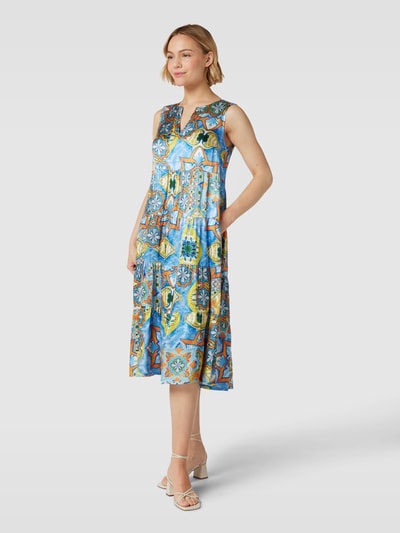 ROBE LÉGÈRE Midikleid aus Viskose mit Allover-Muster Blau 1