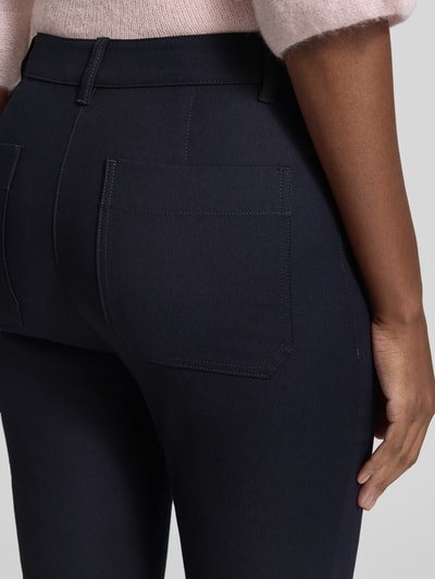 Marc Cain Spodnie o kroju slim fit z mieszanki bawełny Granatowy 3