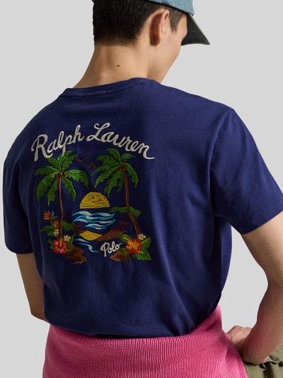 Polo Ralph Lauren męski t-shirt o kroju regular fit z czystej bawełny z nadrukiem z tyłu Granatowy 6