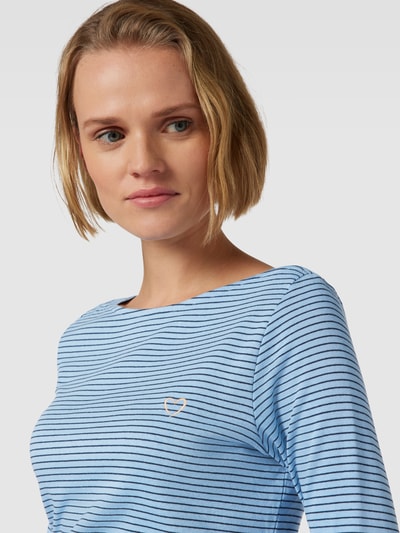 Tom Tailor Longsleeve mit Streifenmuster und 3/4-Arm Hellblau 3