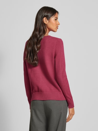 Christian Berg Woman Strickpullover mit gerippten Abschlüssen Fuchsia Melange 5