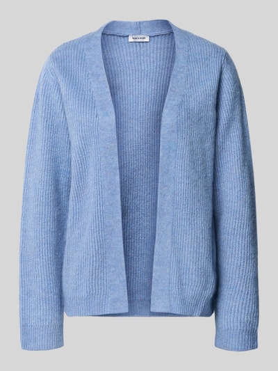 Productfoto, Strickjacke in open pasvorm met structuurpatroon van MORE & MORE in lichtblauw, regular fit, mix met wol, fijne textuur.