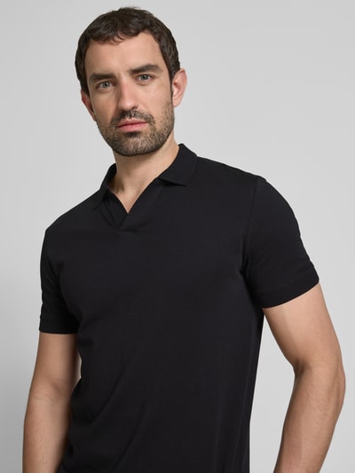 Strellson Poloshirt mit gerippten Abschlüssen Modell 'Clark' Black 3