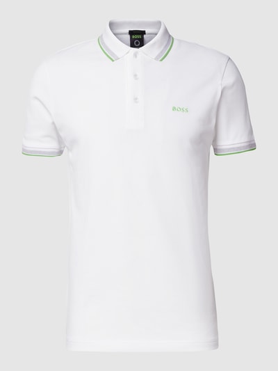 BOSS Green Regular Fit Poloshirt mit Label-Stitching Modell 'Paddy' Weiss 2