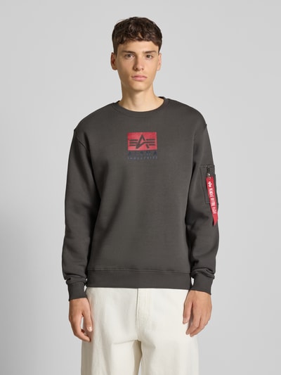 Alpha Industries Sweatshirt met ritszak op de mouw Antraciet - 4