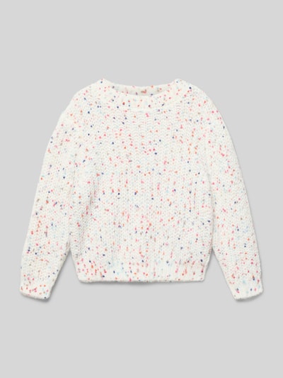 Only Sweter z dzianiny o kroju regular fit ze wzorem na całej powierzchni model ‘LUDI’ Écru 1