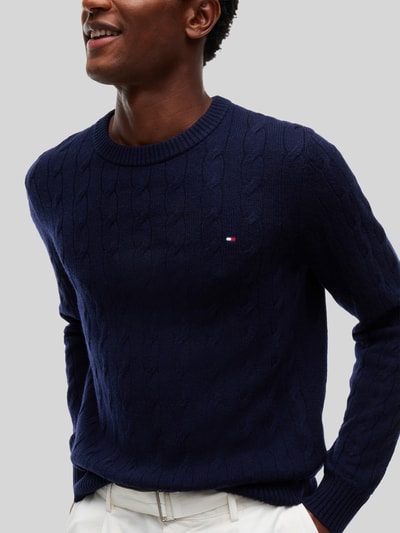 Tommy Hilfiger Regular Fit Pullover aus reiner Schafswolle Marine 6
