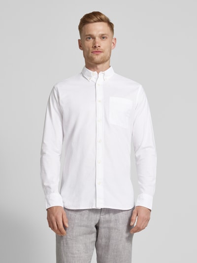 Jack & Jones Premium Slim Fit Freizeithemd mit Brusttasche Modell 'BROOK OXFORD' Weiss 4