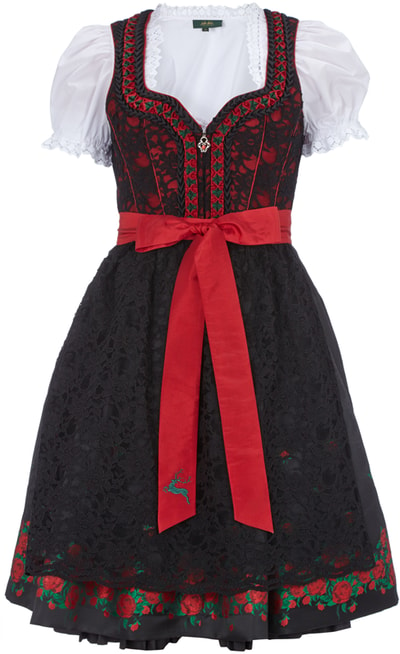 Wiesnkönig Dirndl mit Schürze aus Spitze Rot 6