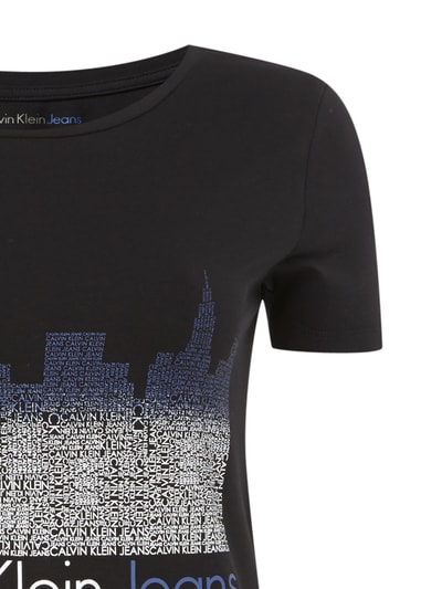 Calvin Klein Jeans T Shirt Mit Großem Logo Print Black Online Kaufen 2615