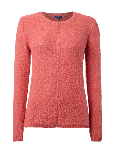 Tom Tailor Pullover aus Baumwolle mit Zierstreifen Koralle 1