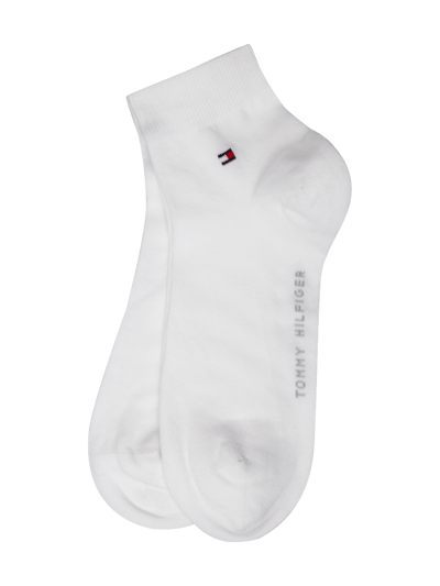 Tommy Hilfiger Sneakersocken mit Label-Detail im 2er-Pack Modell '2ER QUARTER' Weiss 1