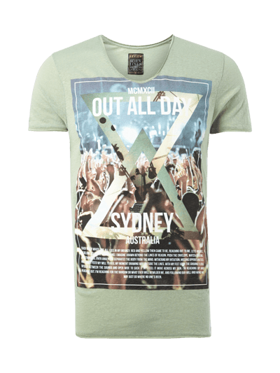 REVIEW T-Shirt mit Foto-Print und Message Lind 1