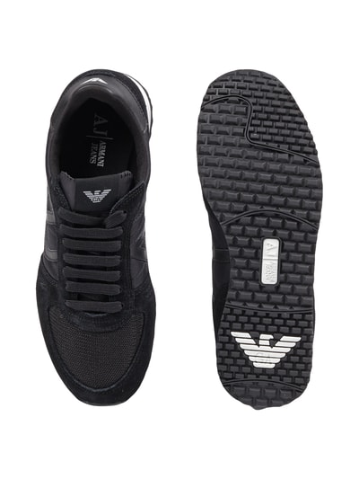 Armani Jeans Sneaker aus echtem Veloursleder Black 5