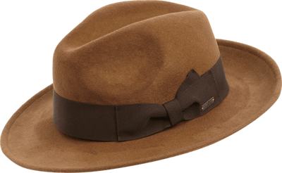 BOSS Orange Fedora aus Wollfilz Camel 4