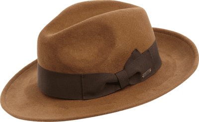 BOSS Orange Fedora aus Wollfilz Camel 3