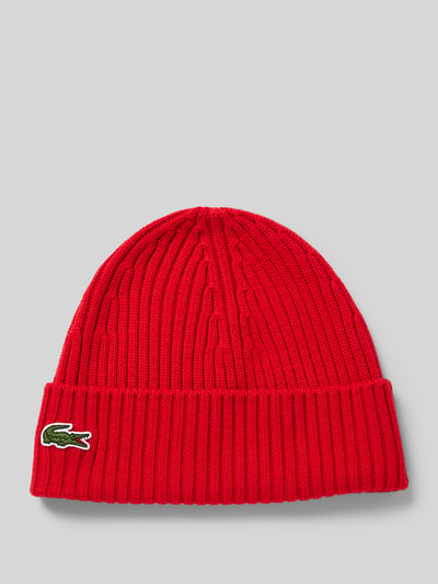 Lacoste Beanie in Strick-Optik Rot 1