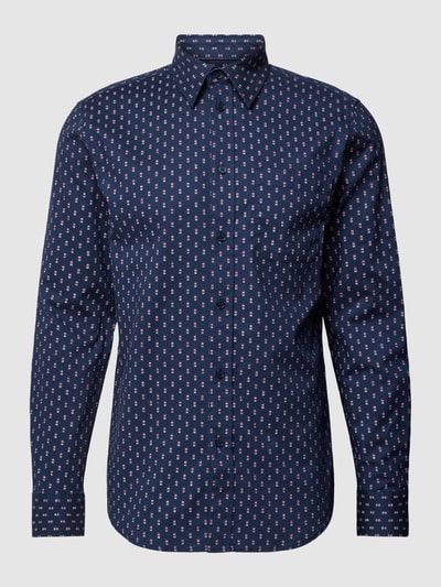 Esprit Collection Slim fit vrijetijdsoverhemd met all-over motief Marineblauw - 2