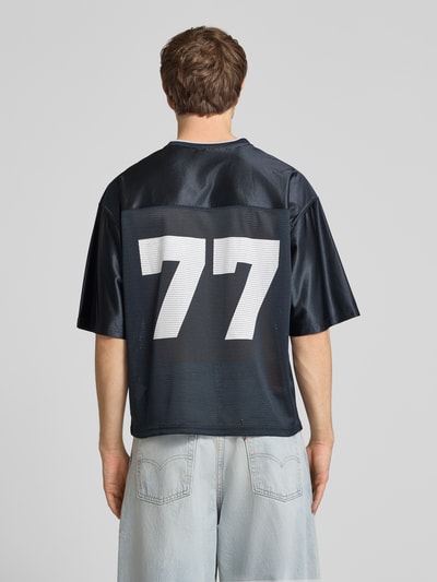 REVIEW T-Shirt in semitransparenter Optik Marine 5