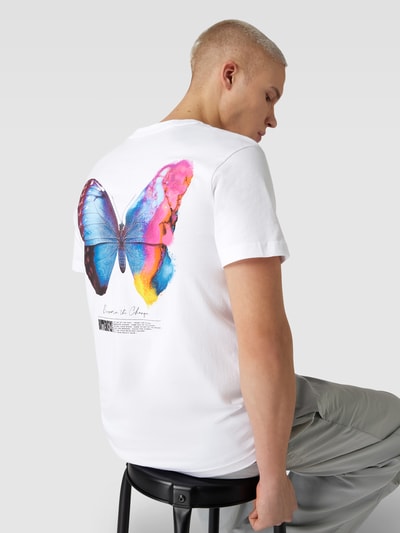 Mister Tee T-shirt z nadrukiem z motywem z tyłu model ‘Become the Change’ Biały 3