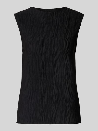 Pieces Slim fit top met crêpe afwerking, model 'FLORA' Zwart - 2