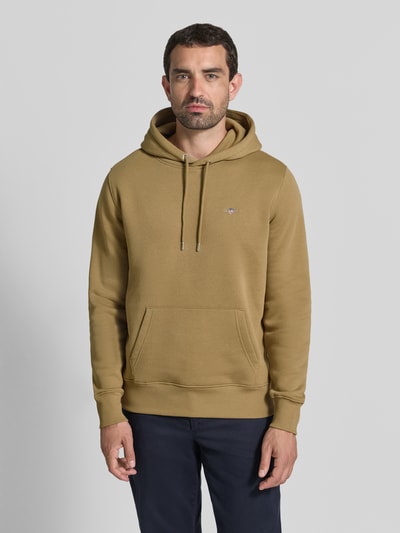GANT regular fit hoodie van katoenmix Hazelnoot - 4