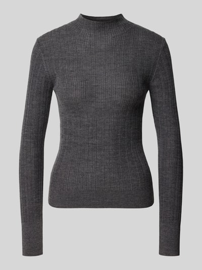 Jake*s Collection Slim fit col-pullover van pure wol Donkergrijs - 2