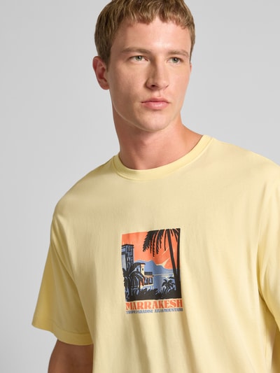 Only & Sons Relaxed fit T-shirt van puur katoen, model 'BEANE' Geel - 3