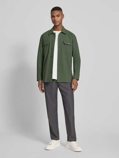 Matinique Regular Fit Hemdjacke mit Kentkragen Modell 'Damo' Oliv 1