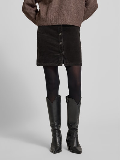 Drykorn Minirok van corduroy met knoopsluiting, model 'AFSON' Chocoladebruin - 4