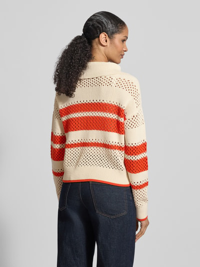 Jake*s Casual Vest met omgeslagen kraag en ritssluiting Ecru - 5