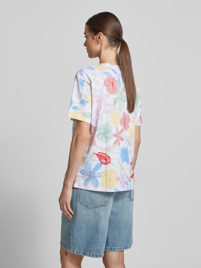 Jake*s Casual T-shirt met geribde ronde hals Wit - 5