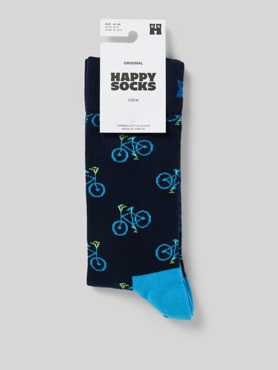 Happy Socks Sokken met labelprint Marineblauw - 3