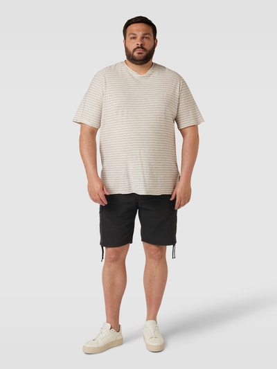 Jack & Jones Plus Szorty cargo PLUS SIZE z tunelem model ‘MARLEY’ Czarny 1