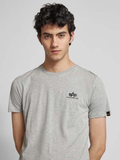 Alpha Industries T-shirt z nadrukiem z logo Średnioszary melanż 3