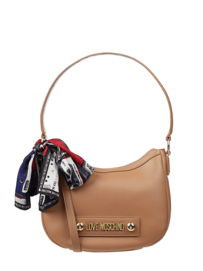 Love Moschino Torebka hobo ze aplikacją z logo  Camel 2