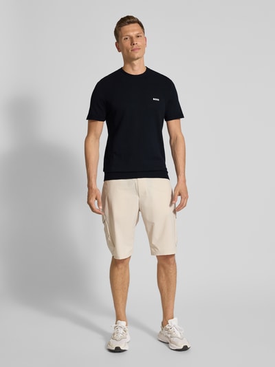 BOSS Green T-Shirt mit Label-Print Dunkelblau 1