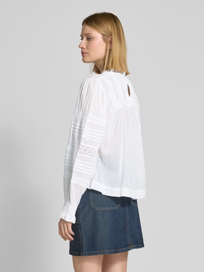 Neo Noir Bluse mit rückseitigem Knopfverschluss Modell 'Ebba' Weiss 5