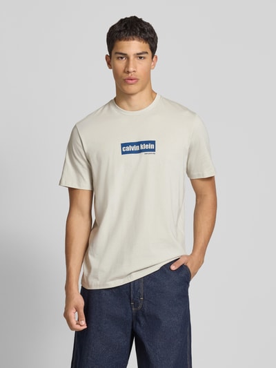Calvin Klein Jeans T-Shirt mit Label-Print Offwhite 4