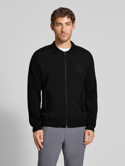 BOSS Green Relaxed Fit Strickjacke aus Viskose-Mix Modell 'HOLE' Black 4