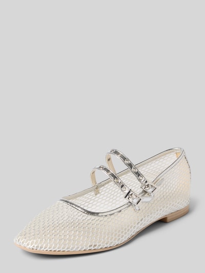Tamaris Baleriny z efektem siateczki i sprzączką Srebrny 1