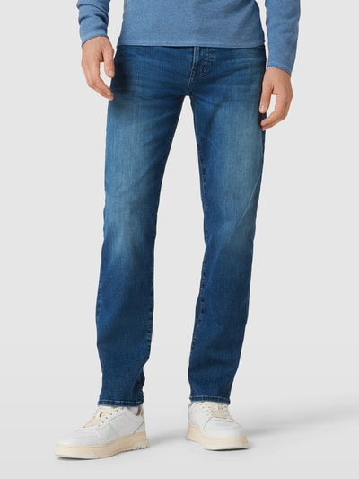 BOSS Orange Regular Fit Jeans mit Label-Details Modell 'Maine' Blau 4