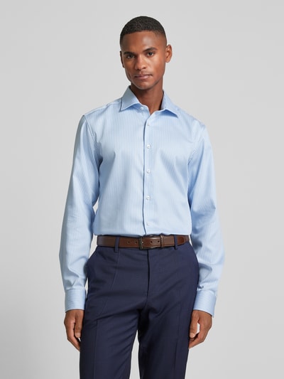 Eterna Slim fit zakelijk overhemd met haaikraag Bleu - 4