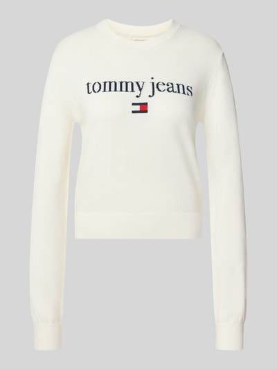 Tommy Jeans Regular Fit Pullover aus Baumwoll-Mix Weiss 2