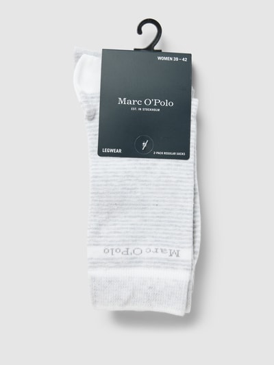 Marc O'Polo Socken mit Label-Detail im 2er-Pack Modell 'MARTHA' Hellgrau Melange 3